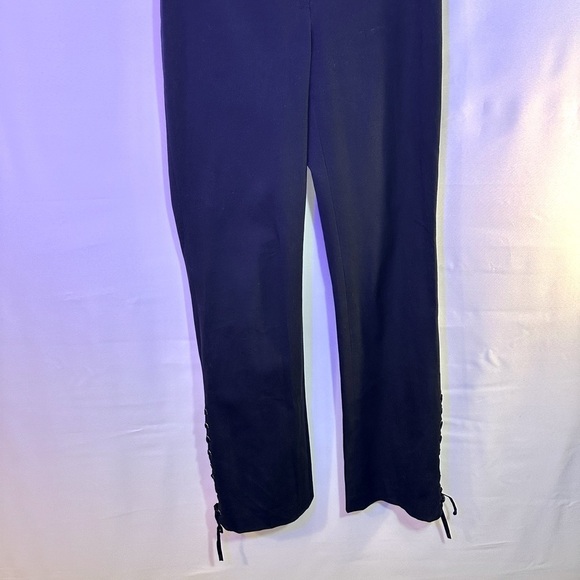 INC International Concepts Black Side Zipper Leg Lace Up Stretchy Pants Trousers - Picture 2 of 8